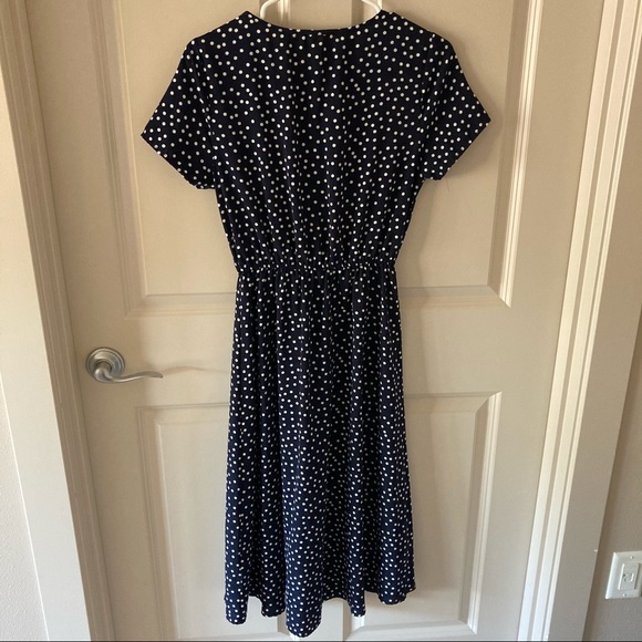 Modest Navy Polka Dot Midi - Picture 2 of 3